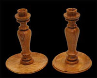 Serving Oak - 2 candlestick holders by Gregory Boor