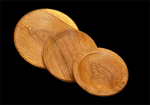 Serving Oak - Large Plate, Small Plate and Medium Saucer by Gregory Boor